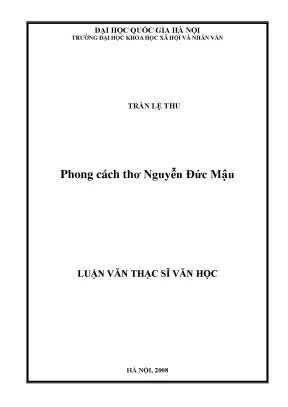 Phong Cách Thơ Nguyễn Đức Mậu: Nghiên Cứu và Phân Tích
