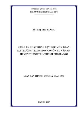 Quản lý dạy học môn Toán tại trường THCS Chu Văn An,