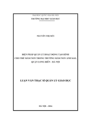 Quản lý hoạt động tạo hình cho trẻ mầm non tại trường