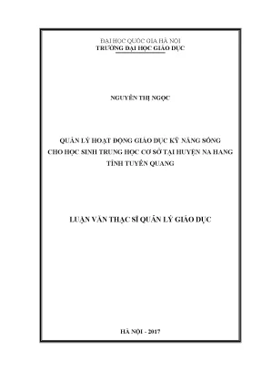 Quản Lý Hoạt Động Giáo Dục Kỹ Năng Sống Cho Học Sinh