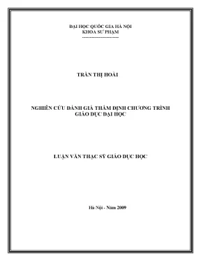 Đánh Giá và Thẩm Định Chương Trình Giáo Dục Đại Học: