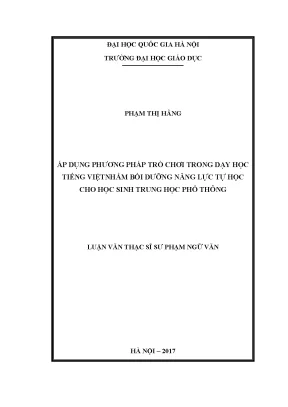 Phương Pháp Trò Chơi Trong Dạy Học Tiếng Việt: Bồi Dưỡng