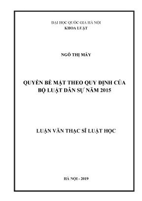 Nghiên cứu quyền bề mặt theo Bộ luật Dân sự 2015