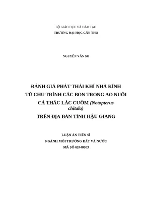 Đánh Giá Phát Thải Khí Nhà Kính Từ Nuôi Cá Thác Lác Cườm 