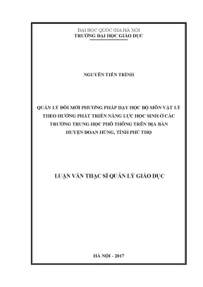 Quản lý đổi mới phương pháp dạy học vật lý tại các