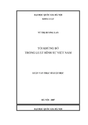 Tội Khủng Bố Trong Luật Hình Sự Việt Nam: Phân Tích và