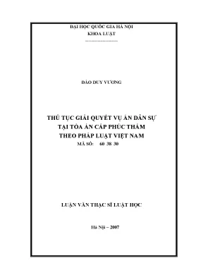 Thủ Tục Giải Quyết Vụ Án Dân Sự Tại Tòa Án Cấp Phúc Thẩm