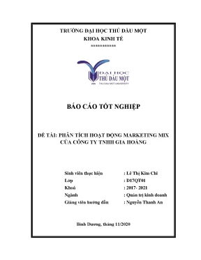 Phân Tích Chiến Lược Marketing Mix Công Ty TNHH Gia Hoàng