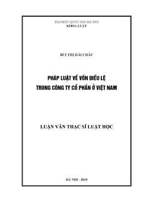 Nghiên cứu về vốn điều lệ trong công ty cổ phần tại Việt Nam