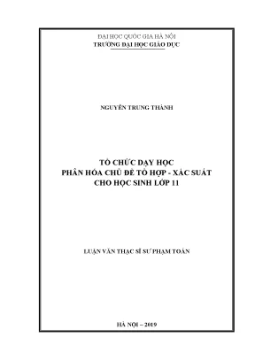 Tổ Chức Dạy Học Phân Hóa Chủ Đề Tổ Hợp - Xác Suất Cho