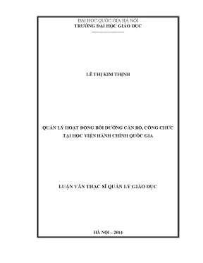 Quản lý bồi dưỡng cán bộ công chức tại Học viện Hành