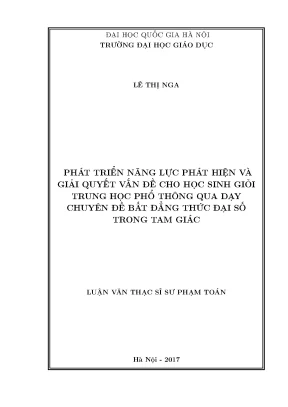 Phát Triển Năng Lực Giải Quyết Vấn Đề Cho Học Sinh Giỏi