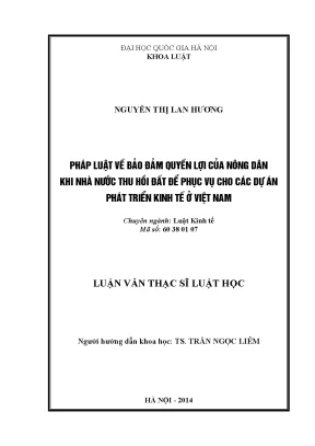 Bảo Đảm Quyền Lợi Nông Dân Khi Nhà Nước Thu Hồi Đất Ở