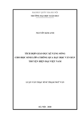 Tích Hợp Giáo Dục Kỹ Năng Sống Cho Học Sinh Lớp 6 Qua