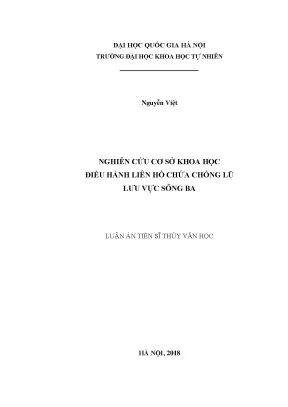 Nghiên Cứu Điều Hành Liên Hồ Chứa Chống Lũ Lưu Vực Sông Ba