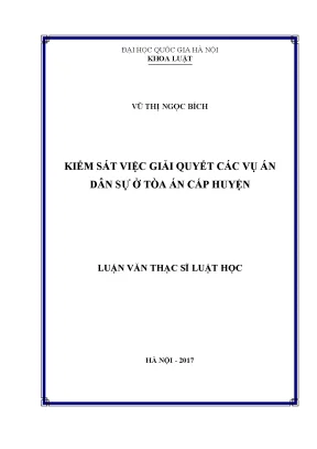 Kiểm sát giải quyết vụ án dân sự tại tòa án cấp huyện