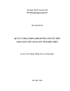 Quản Lý Bồi Dưỡng Chuyên Môn Cho Giáo Viên Mầm Non Tỉnh