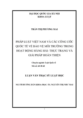 Bảo Vệ Môi Trường Trong Hoạt Động Hàng Hải: Thực Trạng