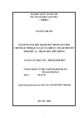 Vận Dụng Dạy Học Khám Phá Trong Sinh Học 12: Tính Quy