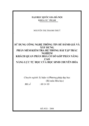 Nâng cao năng lực tự học của học sinh chuyên hóa qua 