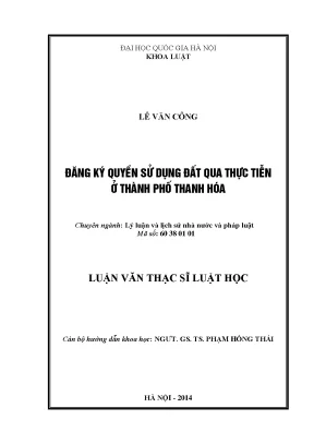 Đăng Ký Quyền Sử Dụng Đất Tại Thành Phố Thanh Hóa: Thực