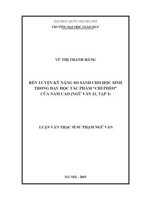 Rèn Luyện Kỹ Năng So Sánh Trong Dạy Học Tác Phẩm Chí Phèo