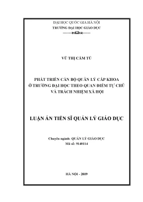 Phát Triển Cán Bộ Quản Lý Cấp Khoa Theo Tự Chủ và Trách