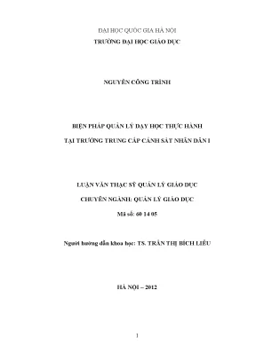 Quản Lý Dạy Học Thực Hành Tại Trường Trung Cấp Cảnh Sát