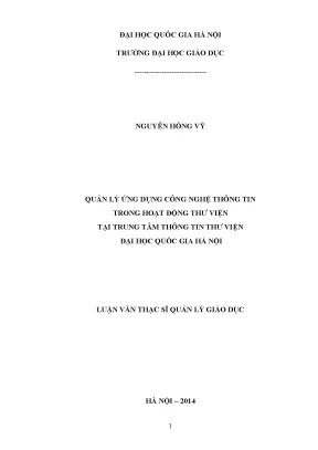Quản Lý Ứng Dụng Công Nghệ Thông Tin Trong Thư Viện Đại