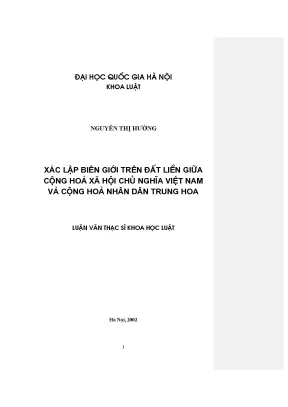 Xác lập biên giới Việt Nam - Trung Quốc: Luận văn thạc