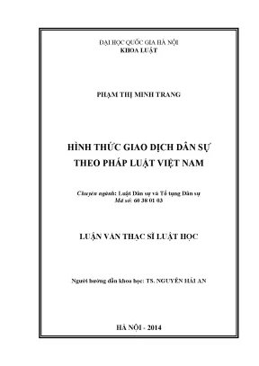 Hình Thức Giao Dịch Dân Sự Theo Pháp Luật Việt Nam