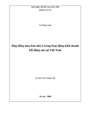 Hợp đồng mua bán nhà ở trong kinh doanh bất động sản tại