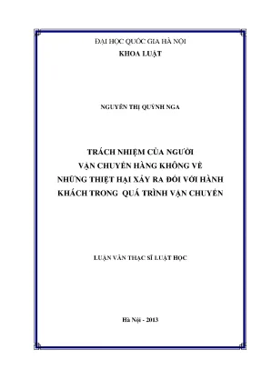 Trách Nhiệm Của Người Vận Chuyển Hàng Không Đối Với