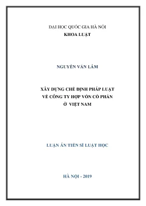 Xây Dựng Chế Định Pháp Luật Về Công Ty Hợp Vốn Cổ Phần