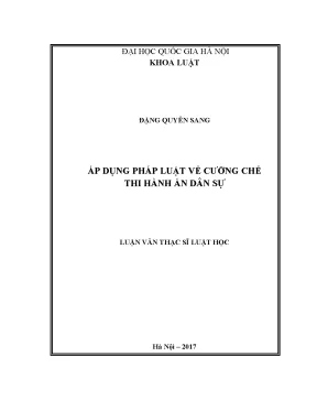 Nghiên cứu áp dụng pháp luật cưỡng chế thi hành án dân