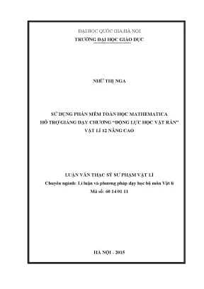 Sử Dụng Phần Mềm Mathematica Trong Giảng Dạy Động Lực 