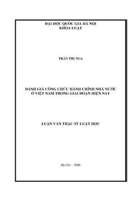 Đánh Giá Công Chức Hành Chính Nhà Nước Tại Việt Nam: