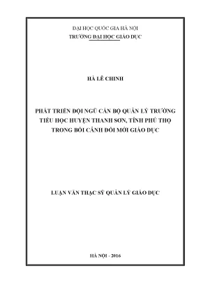 Phát Triển Đội Ngũ Cán Bộ Quản Lý Trường Tiểu Học Huyện