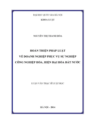 Hoàn thiện pháp luật doanh nghiệp phục vụ công nghiệp