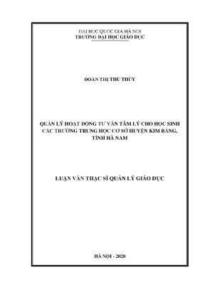 Quản lý tư vấn tâm lý cho học sinh trung học cơ sở tại