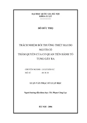 Trách Nhiệm Bồi Thường Thiệt Hại Trong Tố Tụng Hành Chính