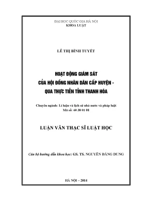 Hoạt động giám sát của Hội đồng nhân dân cấp huyện tại 