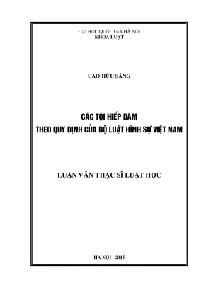 Nghiên cứu về các tội hiếp dâm theo Bộ luật hình sự Việt Nam