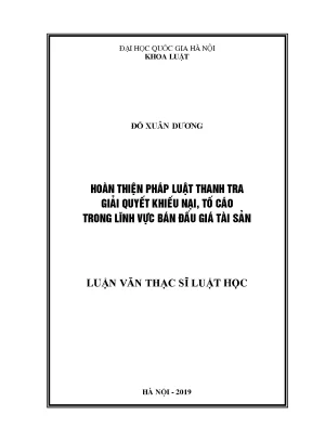 Hoàn thiện pháp luật thanh tra giải quyết khiếu nại