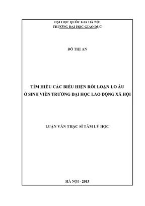 Biểu hiện rối loạn lo âu ở sinh viên đại học Lao động Xã hội