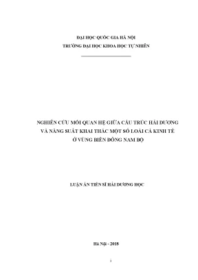 Nghiên cứu mối quan hệ giữa cấu trúc hải dương và năng 