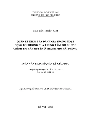 Quản Lý Kiểm Tra Đánh Giá Trong Bồi Dưỡng Chính Trị Tại