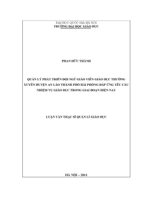 Quản Lý Phát Triển Đội Ngũ Giáo Viên Giáo Dục Thường