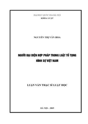 Người đại diện hợp pháp trong tố tụng hình sự Việt Nam: