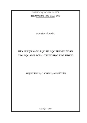 Rèn Luyện Năng Lực Tự Học Truyện Ngắn Cho Học Sinh Lớp 12